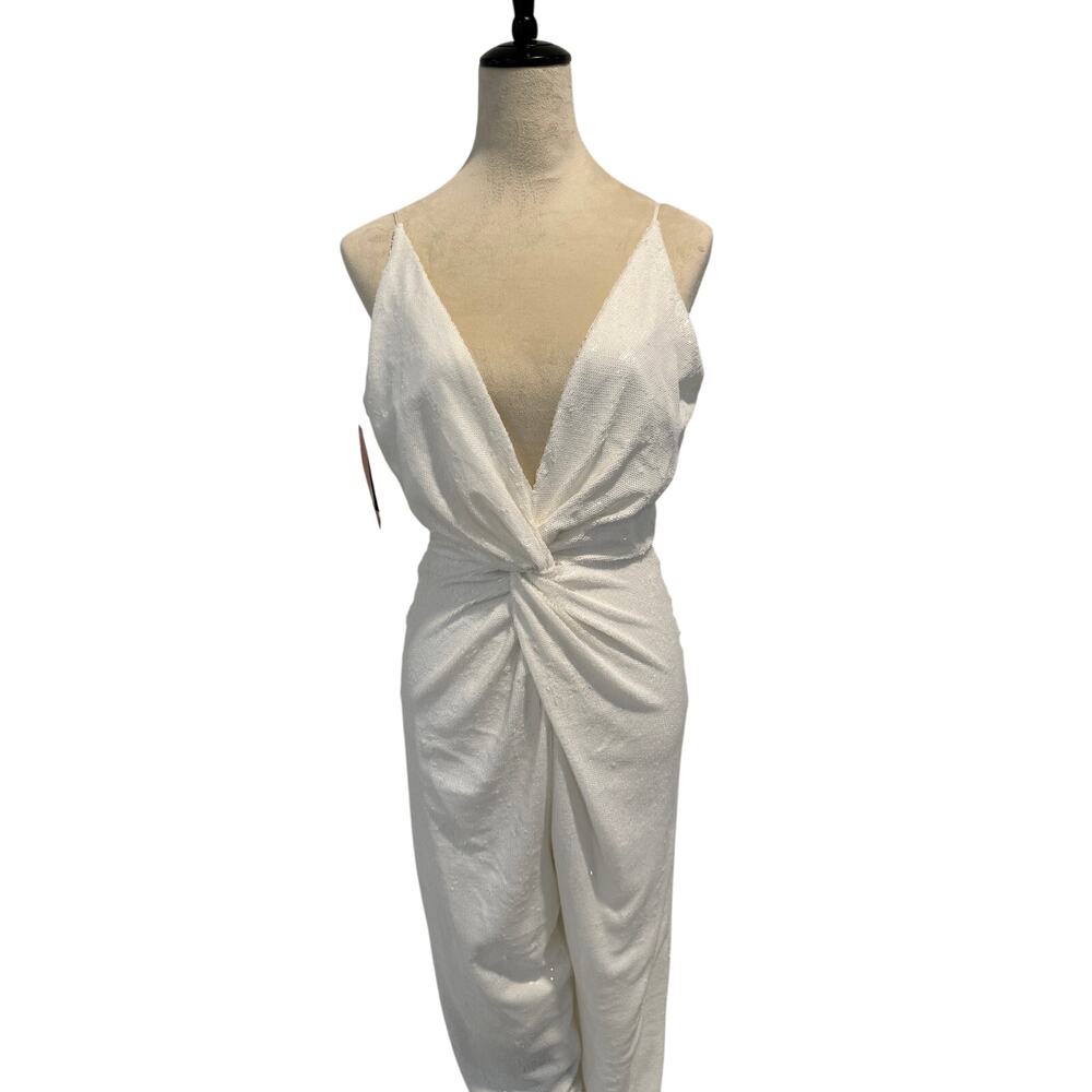 Halston / BHLDN- NWT Elegant White Sequin Jumpsuit